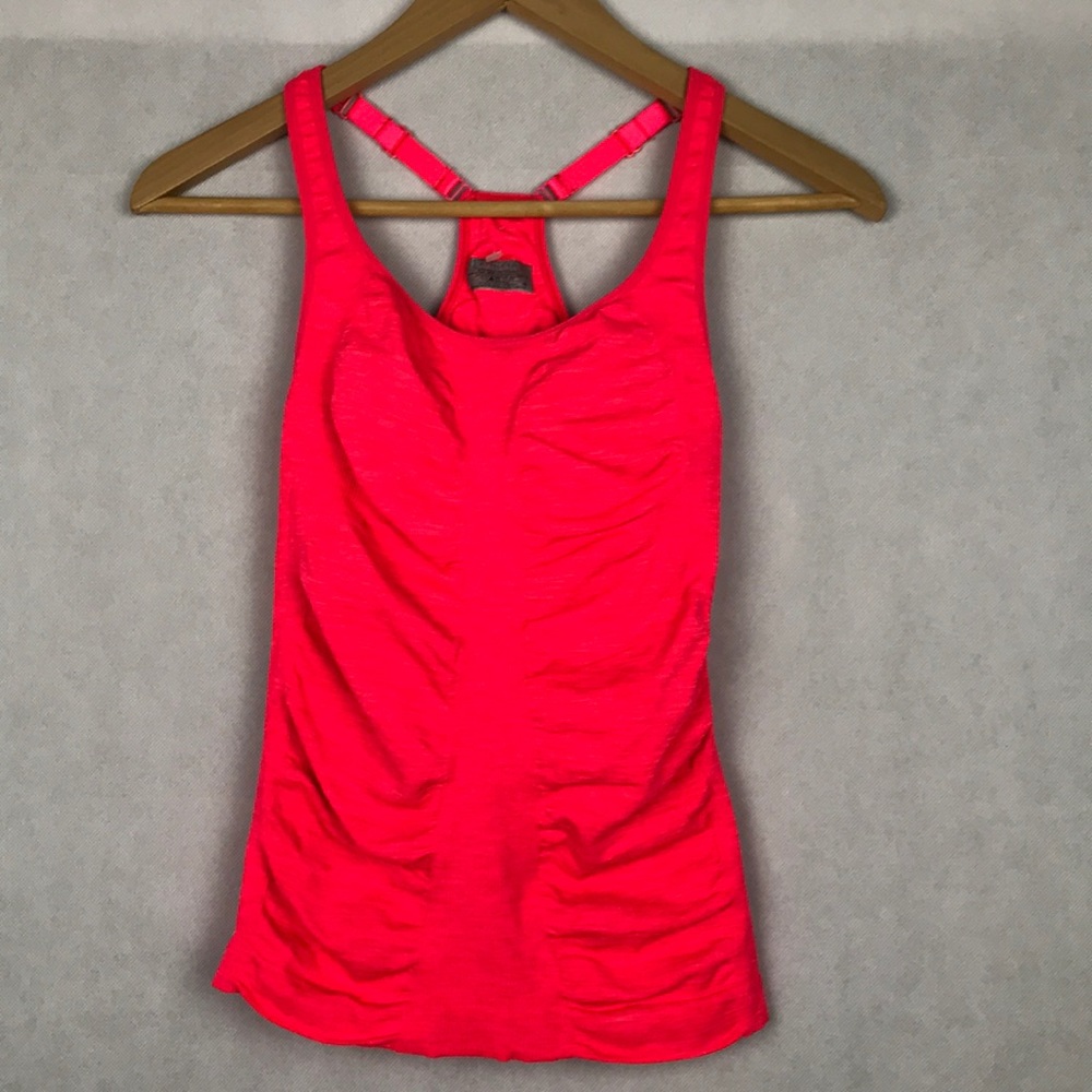 Athleta Women's Size S Racerback Shape Wear with Adjustable Strap Neon Orange